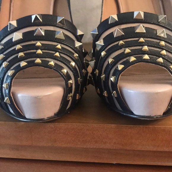 Valentino spikes pumps open toe black leather sz40 - Picture 7 of 8